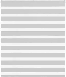 Rullo žalūzija zebra VidaXL, gaiši pelēka auduma platums 125,9 cm, poliesters