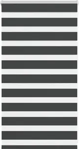 Roller zebra blind VidaXL, black fabric width 75.9 cm, polyester