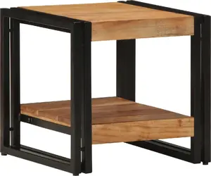 Coffee table VidaXL model 4102725 — solid acacia wood top, iron frame, brown/black