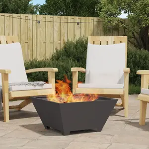 Костровая чаша VidaXL 60 x 60 x 30 см черная холоднокатаная сталь для улицы