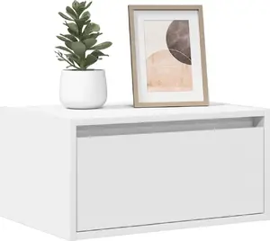 Настенные прикроватные шкафчики с LED-подсветкой, VidaXL, комплект 2 шт., белые