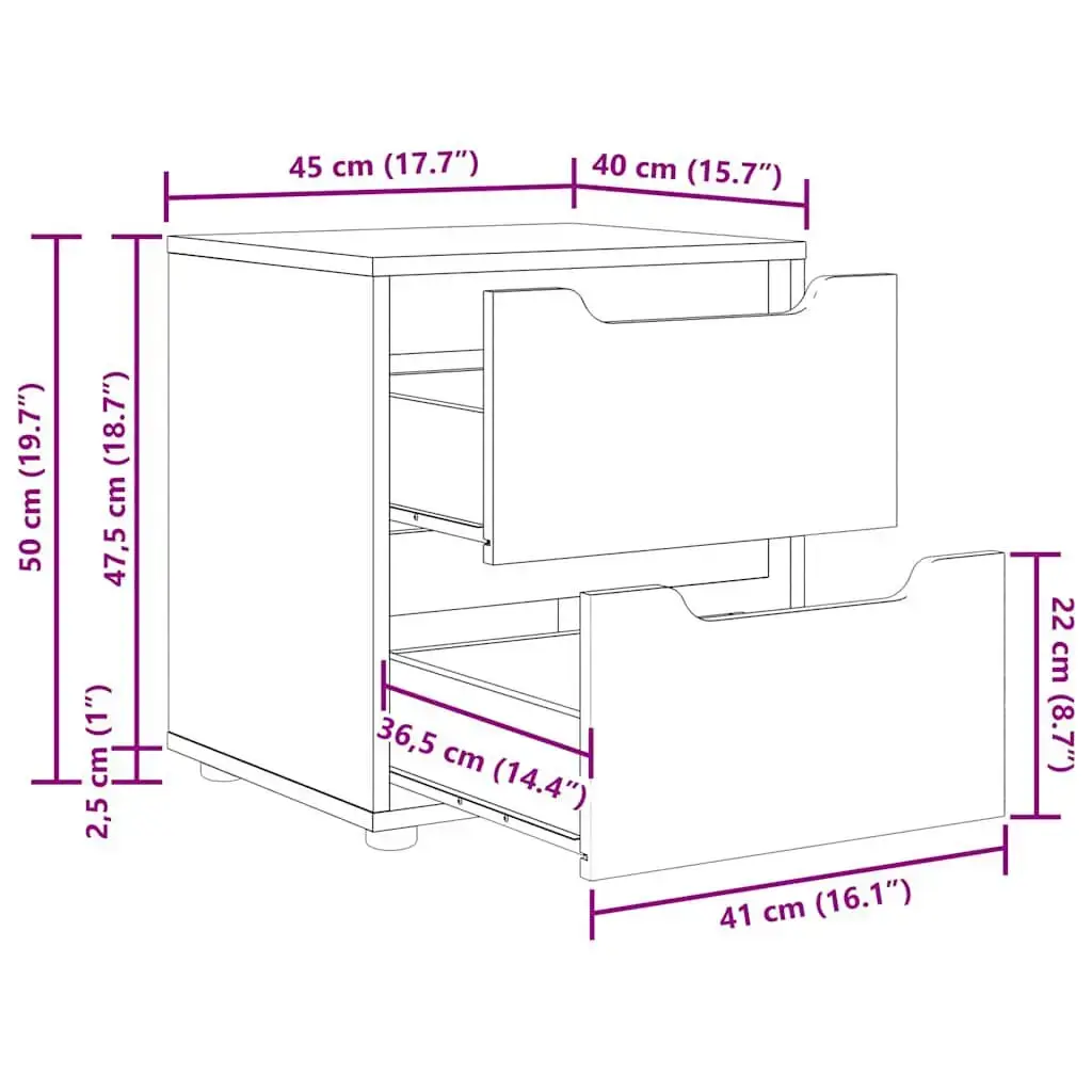 VidaXL 4108281 nightstand/bedside table 4108281 Photo 11