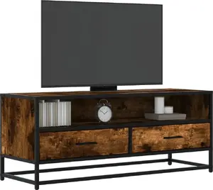 ТВ-тумба VidaXL модель 848816, цвет дымчатый дуб, 100 x 34,5 x 40 см