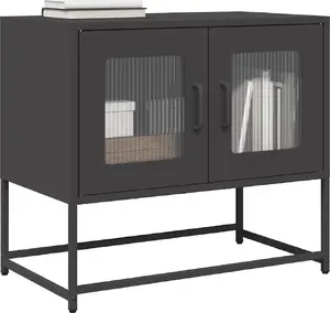 ТВ-тумба VidaXL 853332 черная, 68×39×60,5 см, холоднокатаная сталь