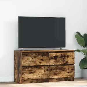 ТВ-тумба VidaXL 100x35x54 см Дымчатый дуб Клееное дерево
