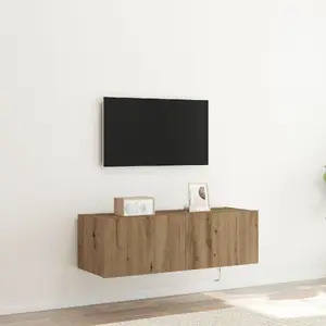 Настенная тумба под TV VidaXL 100 x 35 x 31 см, декоративный дуб, ДСП