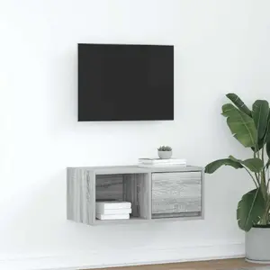 Тумба под TV VidaXL модель 861446, серый Sonoma, клееная древесина, 60×31×25,5 см
