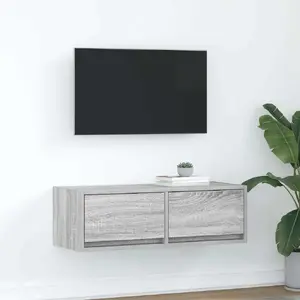 TV kumode VidaXL modelis 861518, pelēks Sonoma, līmēts koks, 80×31×25,5 cm