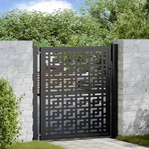 Садовые ворота VidaXL 105x105 см чёрные стальной крестовый узор