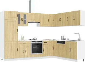 Virtuves skapīšu komplekts VidaXL Kalmar 14 daļas, Sonoma ozola apdare