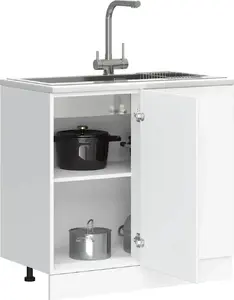 Pamatplaukts zem izlietnes VidaXL 854289, balts, līmēts koks