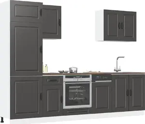 Kitchen cabinet set VidaXL Kalmar 7-piece, black