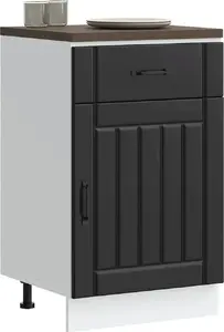 Pamatiela virtuves skapītis VidaXL Lucca, melna laminēta finierēta saplākšņa, modelis 853718