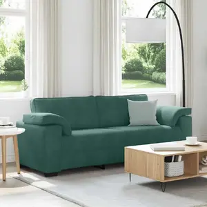 Sofa 3-seater VidaXL, dark green velvet, 178 cm