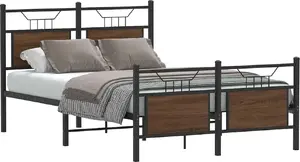 Gultas rāmis VidaXL modelis 4106857, brūna ozola apdare, 120x200 cm