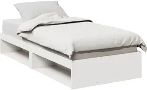 Дневная кровать VidaXL 75x190 см белая, массив сосны, без матраса