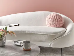 Decorative Pillow Beliani ROSEA 30 x 30 cm Faux Fur Pink Solid