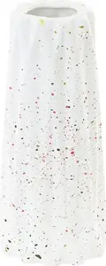 Ceramic flower vase Beliani AMALIADA, white, decorative home accent