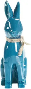 Decorative figurine rabbit Beliani JAMBLES, ceramic, blue