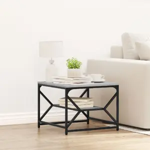 Журнальный стол VidaXL модель 868228 с нижней полкой, серый Sonoma, 51×50×40 см