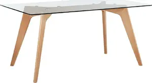 Стол обеденный Beliani HUDSON стеклянная столешница 160 x 90 см