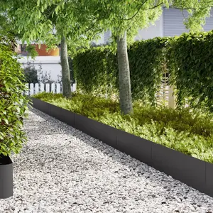 Garden Edging Set VidaXL Black Iron 100 x 0.5 x 30 cm