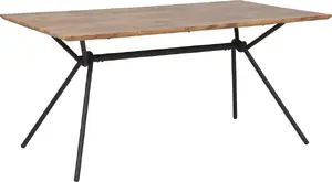 Dining table Beliani AMSTERDAM 160 x 90 cm dark wood tabletop, rectangular
