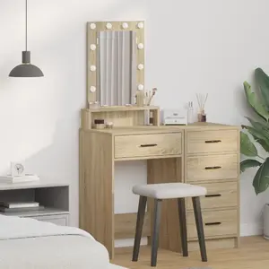 Туалетный столик с LED-подсветкой VidaXL 865156, цвет Sonoma Oak, 50×41×140 см
