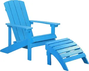Garden chair with footstool Shumee ADIRONDACK (blue)