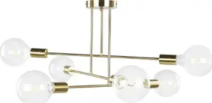 Ceiling light Beliani 6-point metal brass KIDANE