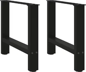 Coffee table legs VidaXL black steel set of 2, height 60x(42–43) cm