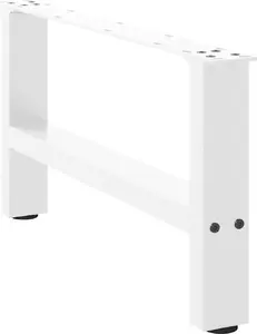 Coffee table legs VidaXL 4013265, white steel, set of 2, height 60 cm, diameter 30–31 cm