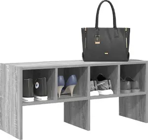 Shoe rack VidaXL model 858849, stackable, gray oak finish, 89.5×30×40 cm