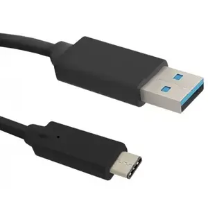 USB cable QOLTEC 1 m — USB-C (male) to USB-A (male), USB 3.2 Gen 1 (5 Gbit/s), black