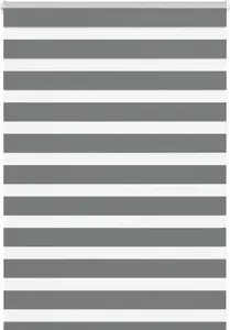 Roller zebra blind VidaXL, dark gray fabric width 110.9 cm, polyester