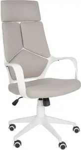Biroja krēsls Beliani DELIGHT regulējams bēšs‑pelēks ar baltu rāmi modelis 453815