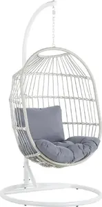 Hanging Chair with Stand Beliani ALBA, white technorattan