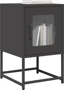 Naktsgaldiņš VidaXL modelis 853326 Melns 36×39×60,5 cm Auksti velmēts tērauds