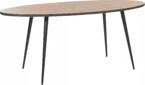 Dining table Beliani OTTAWA oval 180 x 90 cm dark wood top with black legs