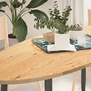 Столешница VidaXL 140x60x2 см овальная массив дуба