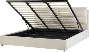 Кровать с ящиком Beliani BATILLY 180 x 200 см велюровая бежевого цвета