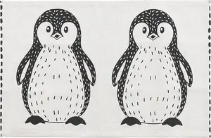 Children’s rug Beliani 60 x 90 cm black and white penguin motif
