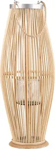 Wooden Lantern lamp Beliani TAHITI 84 cm light finish