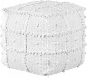 Puff ottoman Beliani HARNAI 40 x 40 x 40 cm cotton white