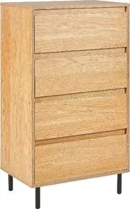Chest of drawers Beliani NIKEA – light wood finish, compact storage unit