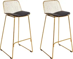 Bar chair set Beliani Pensacola, 2 stools, gold finish