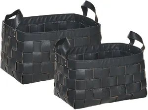 Laundry Basket Set Beliani 2-piece, Black