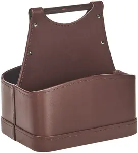 Laundry Basket Beliani URUK Brown — Woven Hamper for Laundry