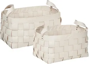 Laundry basket set Beliani SIPPAR, 2-piece, beige