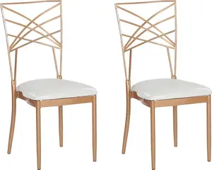 Dining chair set Beliani GIRARD, 2 pieces, gold finish